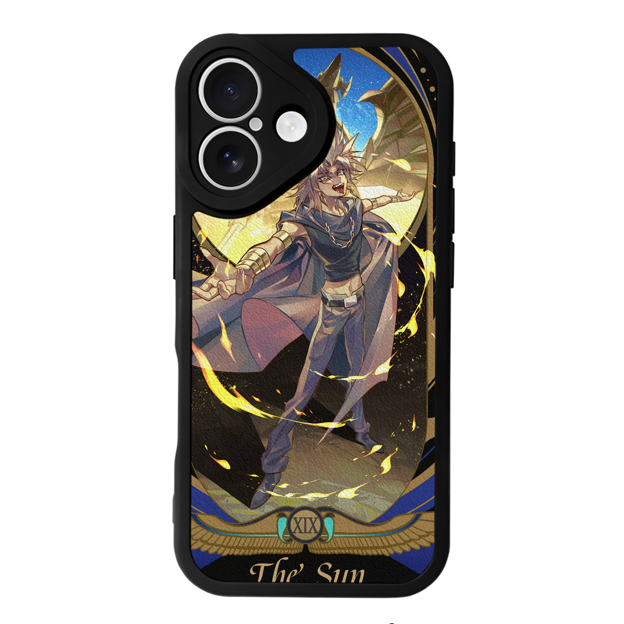 （画像用） 遊☆戯☆王 Yu-Gi-Oh! 【iPhone 16シリーズ対応】シリコンスマホケース（レザー調） 材質：シリコン
